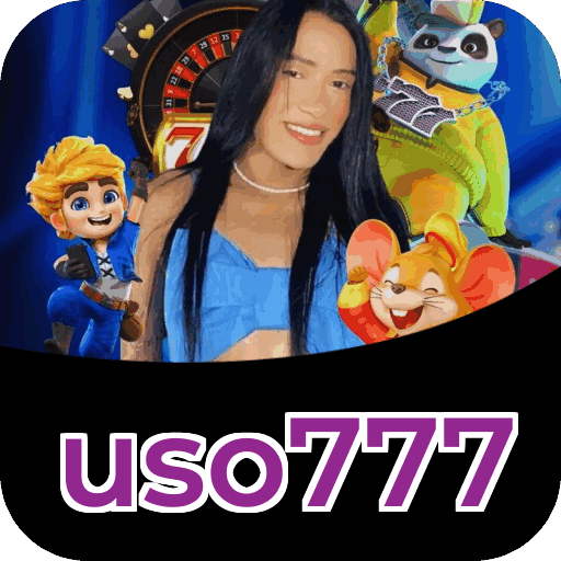 Interface do aplicativo uso777 mostrando jogos disponíveis no iOS e Android